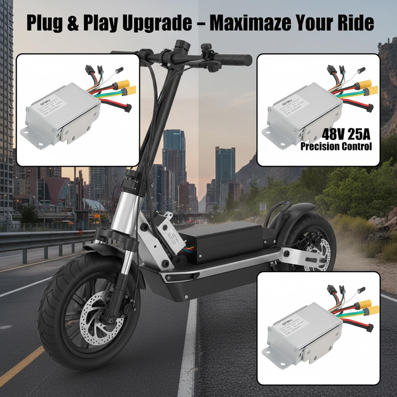 Set di regolatori per scooter elettrico brushless, 48 V/25 A, per scooter Kukirin, per controller della scheda madre elettrica