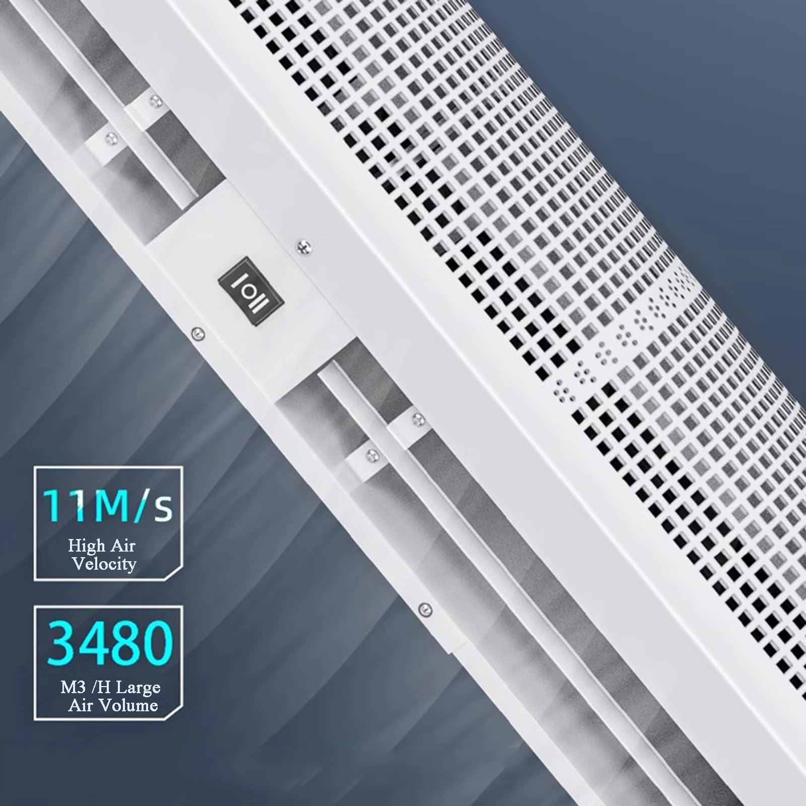 Rideau D'air Intérieur 59", 2 Vitesses, Certifié UL, Certifié CE