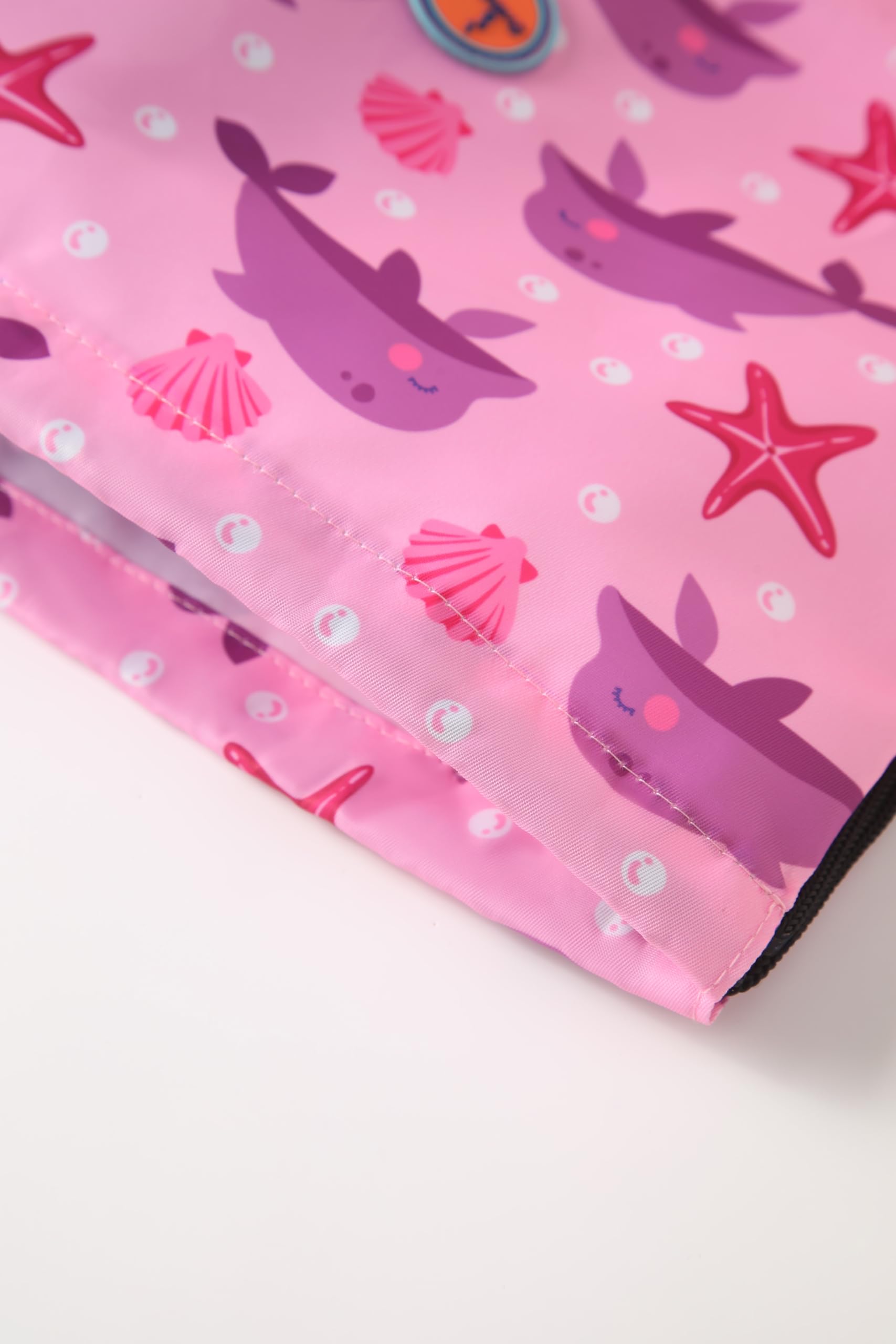 Swimbubs Kids PE Bag Drawstring Backpack – Baby & Toddler Swimming Bag for School, Sports & Swimming Lessons, Water-Resistant Gym Sack 40 x 30 cm (Pink Dolphin) - 5