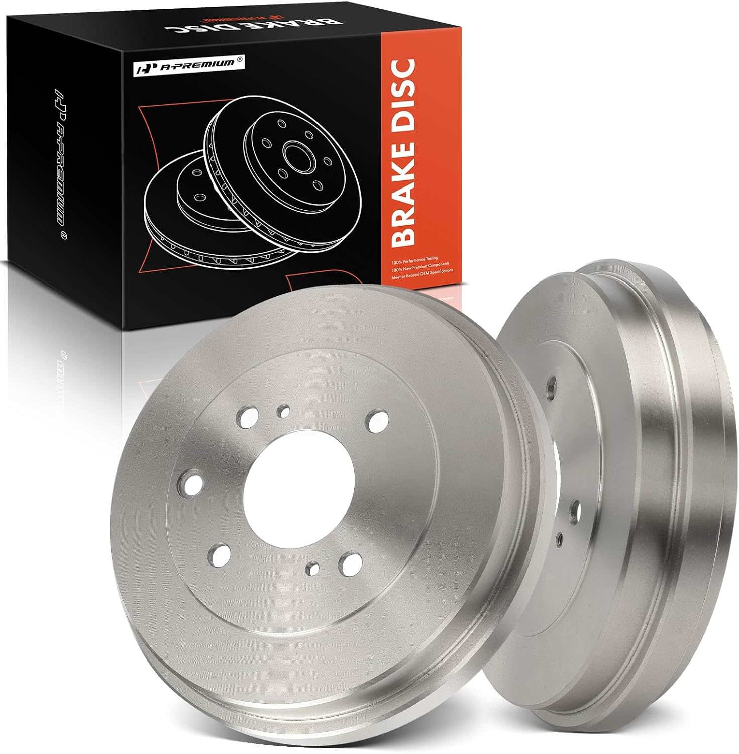 A-Premium 10.42 in (264.7 mm) Rear Brake Drums Set Compatible with Select Nissan Models - Sentra 2007-2012, Versa 2007-2012, Cube 2009-2014, 2 Pcs