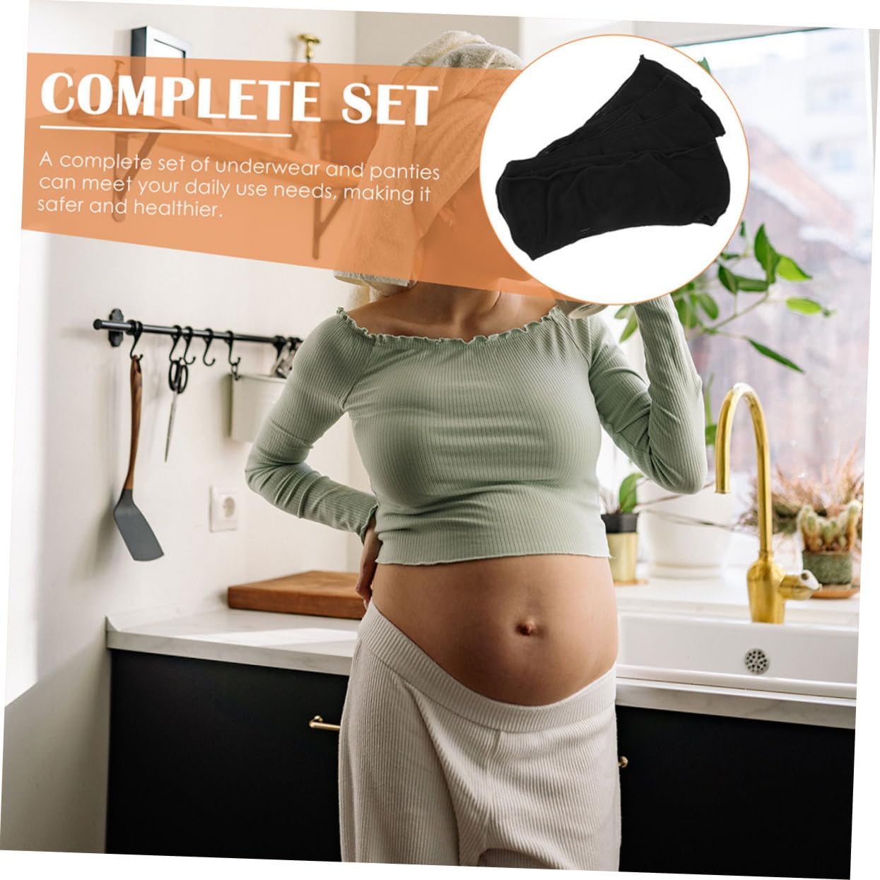 Baluue Leakproof Underwear for Women Stretch Mesh Pants Mom Postpartum Nursing Supplies Black