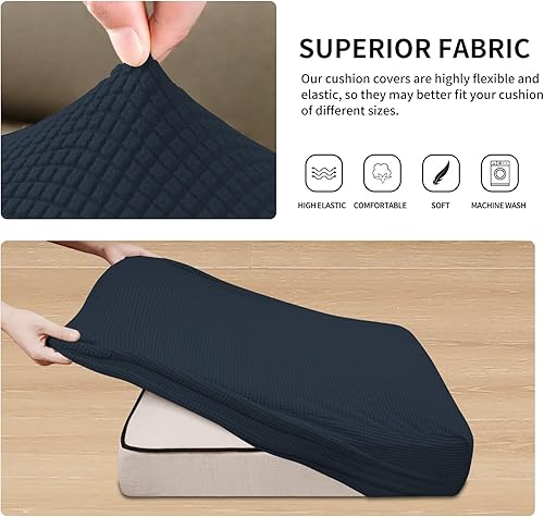 Vista 397 de Easy-Going - Funda de cojín elástica para sofá, funda de cojín protectora para asiento de sofá, suave, flexible con parte inferior elástica