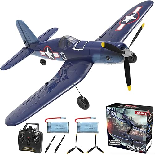 LEAMBE 4 Channel RC Plane - Ready to Fly Aerobatic Aircraft, Easy Control for Beginners, F4U Corsair RC Airplane Best Gift for Adults