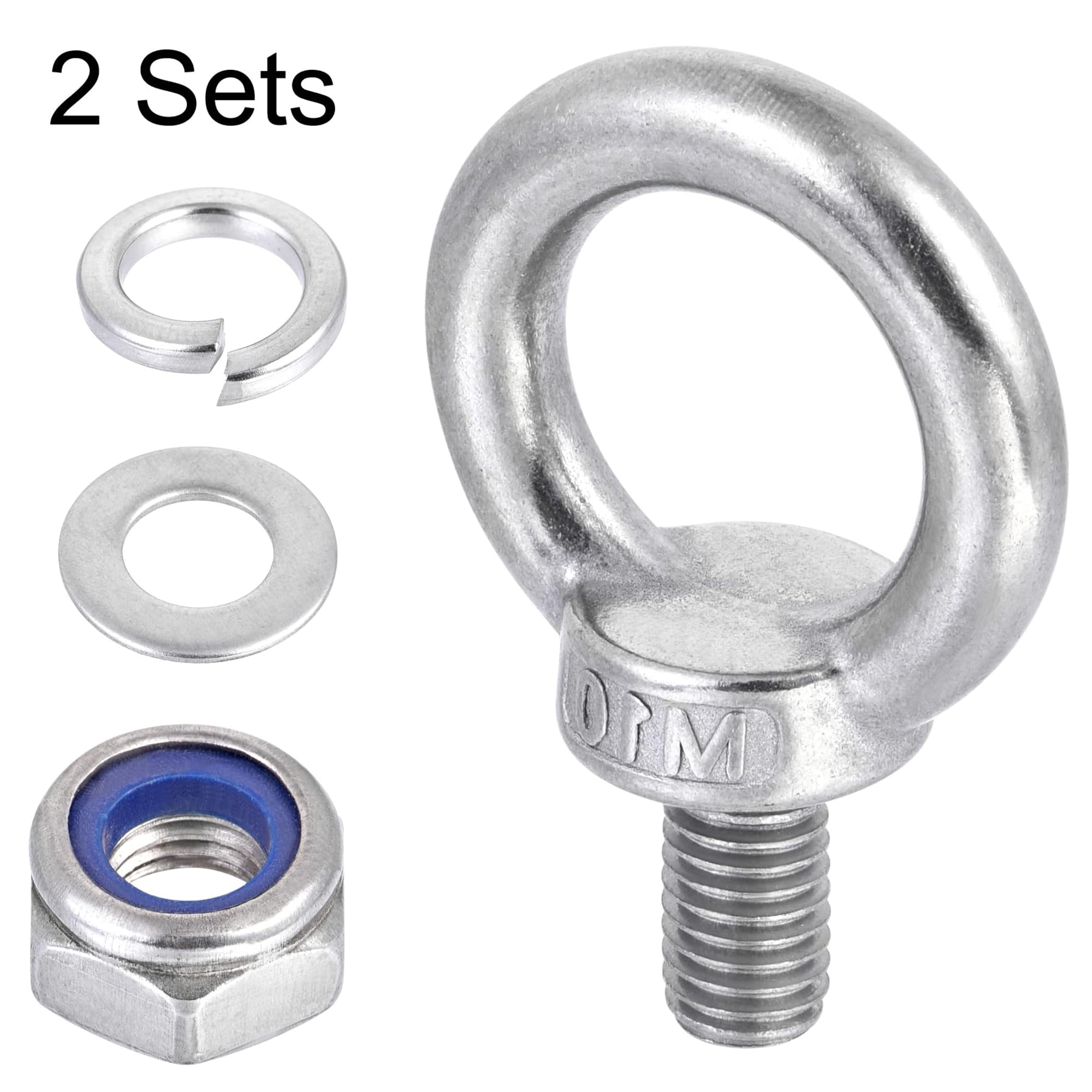 TA-VIGOR 2Pcs M10 x 18mm Lifting Long Eye Bolt, 304 Stainless Steel Wall Expansion Anchor Bolts - Image 3