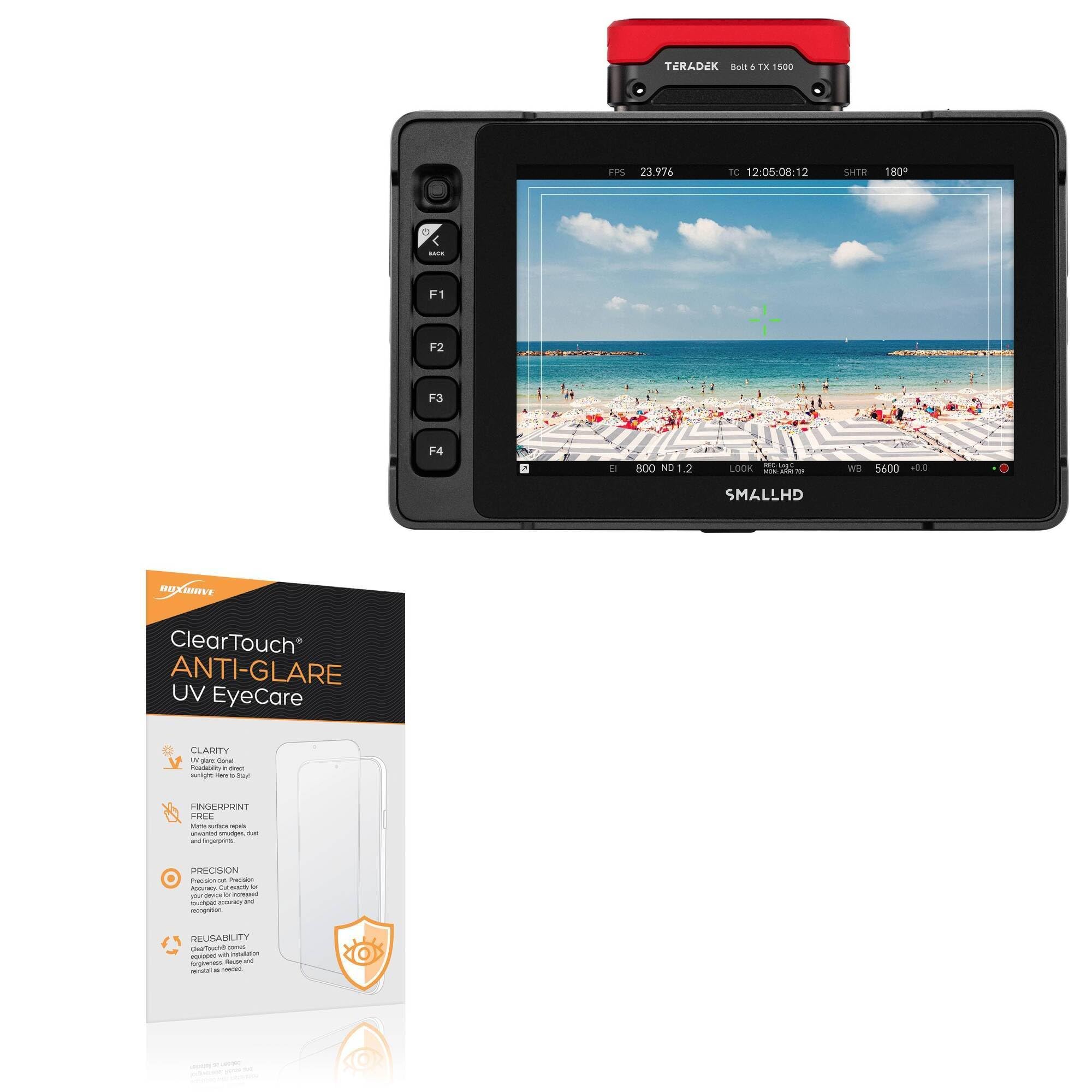 BoxWave Screen Protector Compatible With SmallHD Ultra 7 Bolt 6 TX - ClearTouch Anti-Glare Anti-UV EyeCare (2-Pack), Filters out Harmful Blue Light Reduce Fatigue