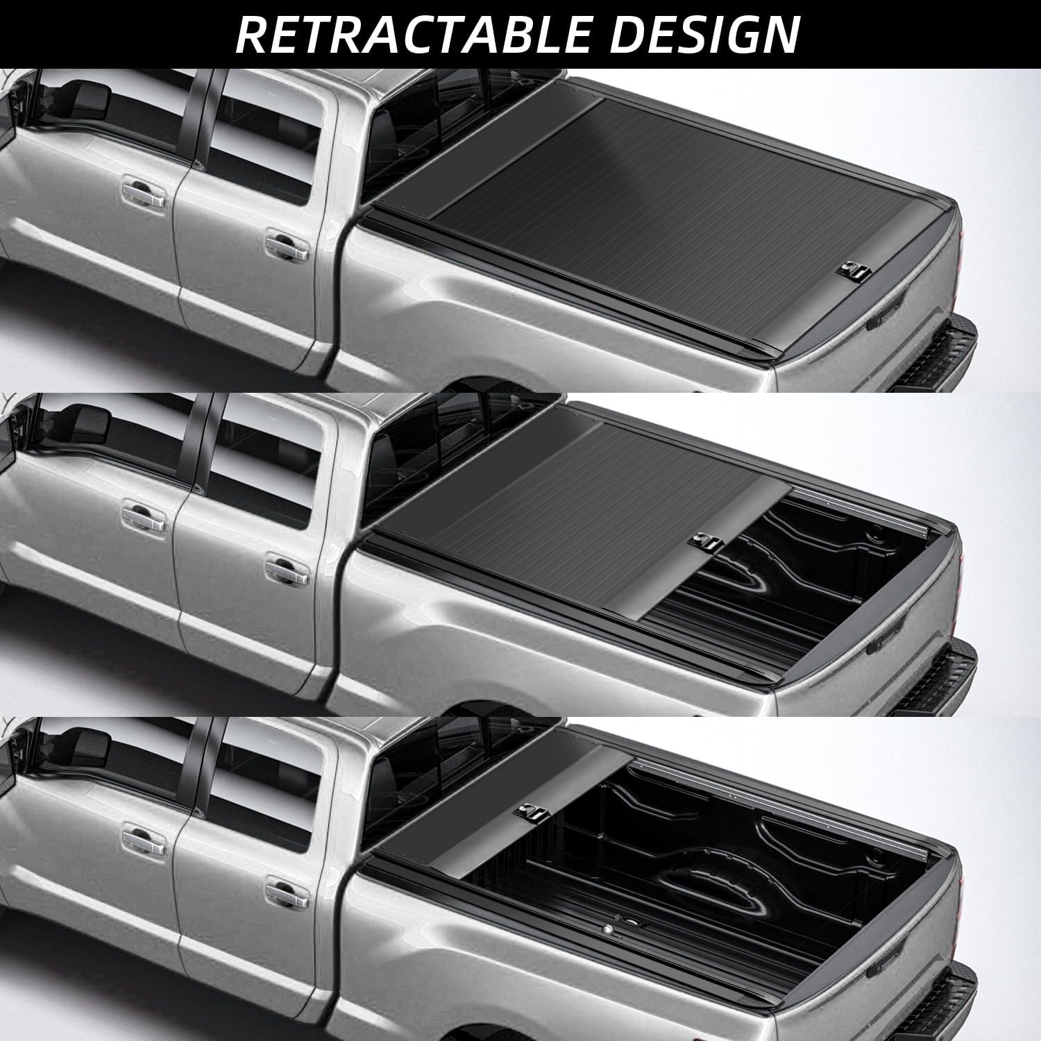 Retractable Truck Bed Tonneau Cover Compatible with 2017 2018 2019 2020 2021 2022 2023 2024 Nissan Titan (5.6' /67") Hard Truck Bed Cover Password Lock