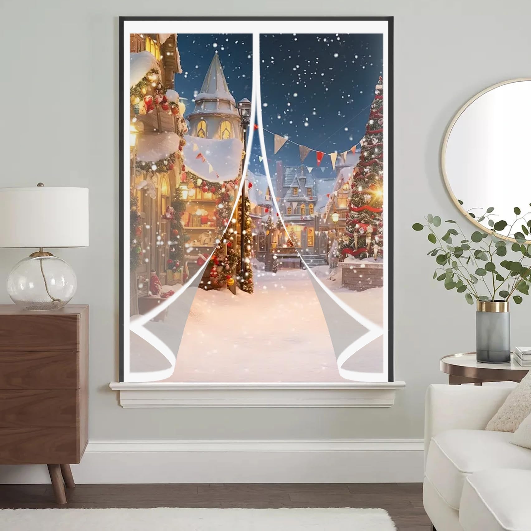 Rideau de fenêtre épaississant d'hiver isolant thermique et phonique magnétique 130x122