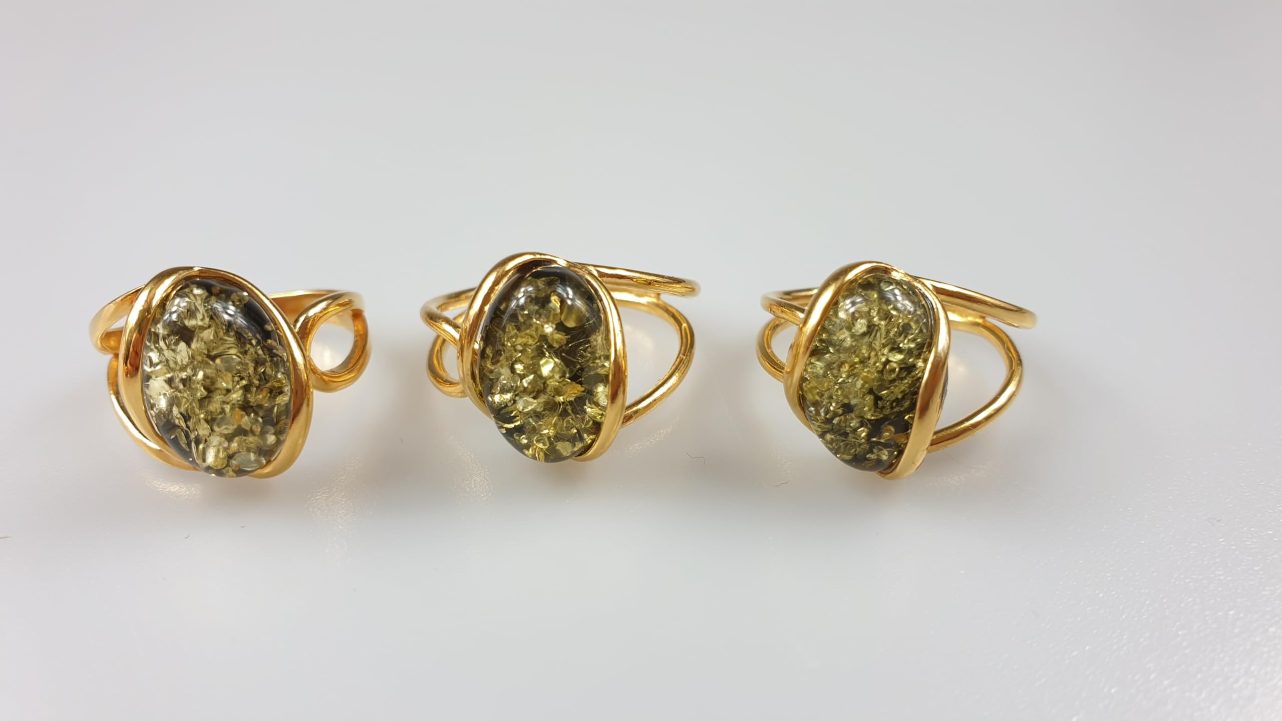 Ring, verstellbar, baltischer Bernstein, 925er Sterlingsilber, klein, Geschenk