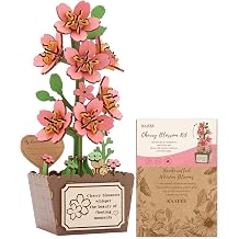 KAAYEE 3D Puzzles for Adults Cherry Blossom Potted, 119 Pcs Wooden Puzzle DIY Handcraft Kit, Romantic Pink Flower Home Office Decor, Gift for Lovers Couples on Anniversary Birthday Valentine's Day