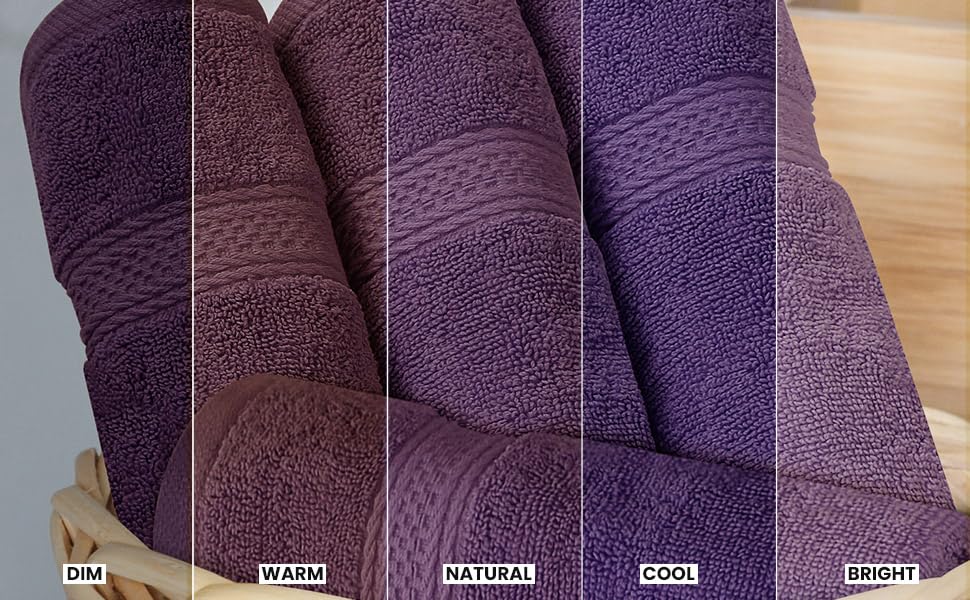 Utopia Towels - 8 teilig Handtücher Set aus Baumwolle mit Aufhänger - 2 Badetuch, 2 Handtücher und 4 Washclappen - (Pflaume)