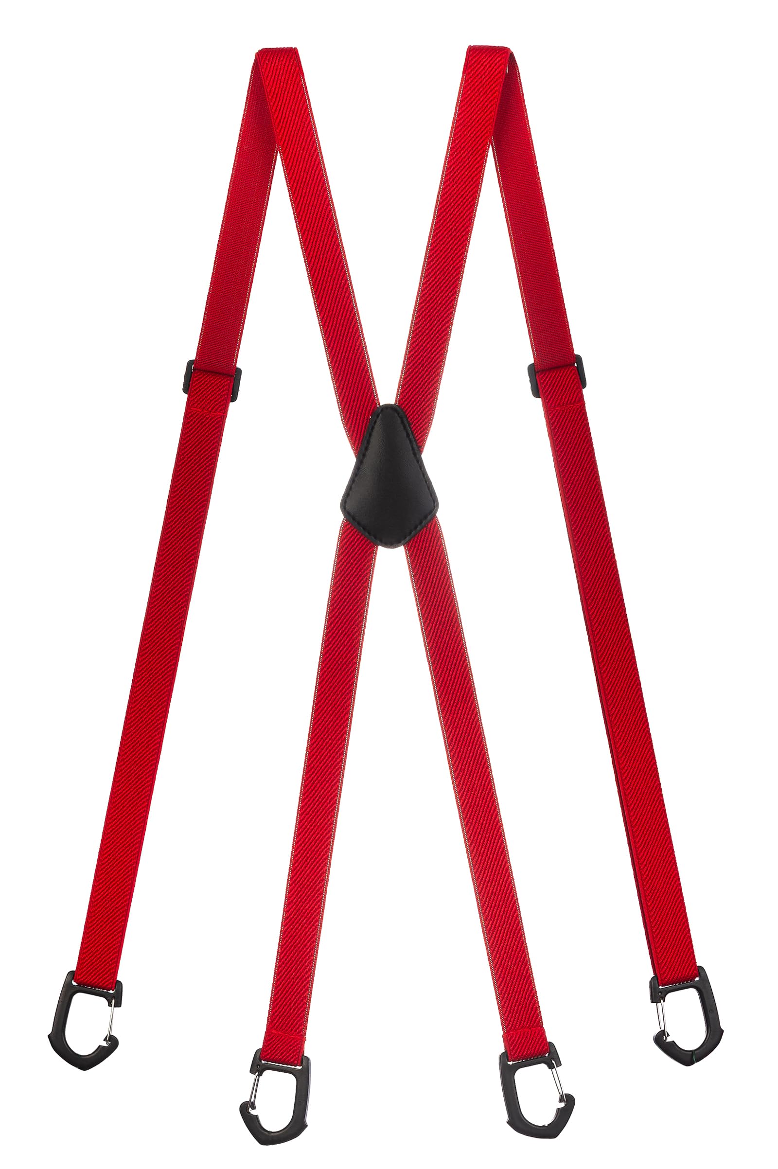 Olata Skinny X-Shape Braces/Suspenders with Plastic Carabiner Clips - 2cm. Red