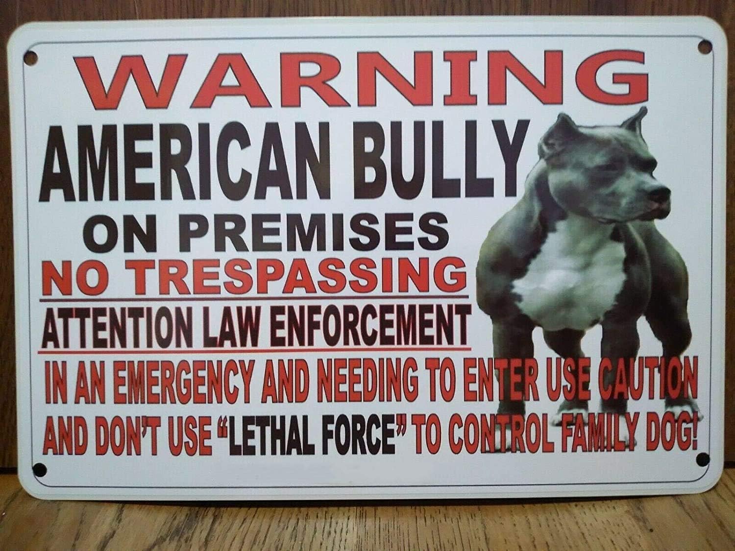 Cuarevw Metal Warning American Bully Dog Sign for Fence Beware of Dog 8x6inch-image-22