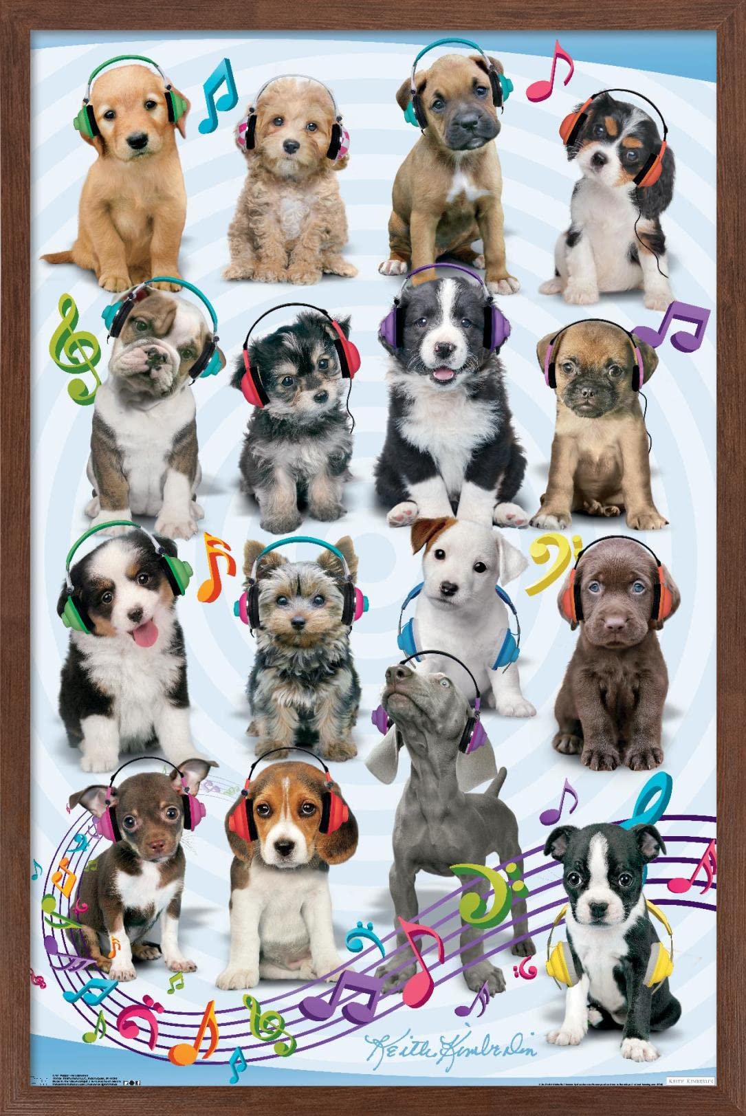 Poster Keith Kimberlin chiots cadeau idéal encadré - 7