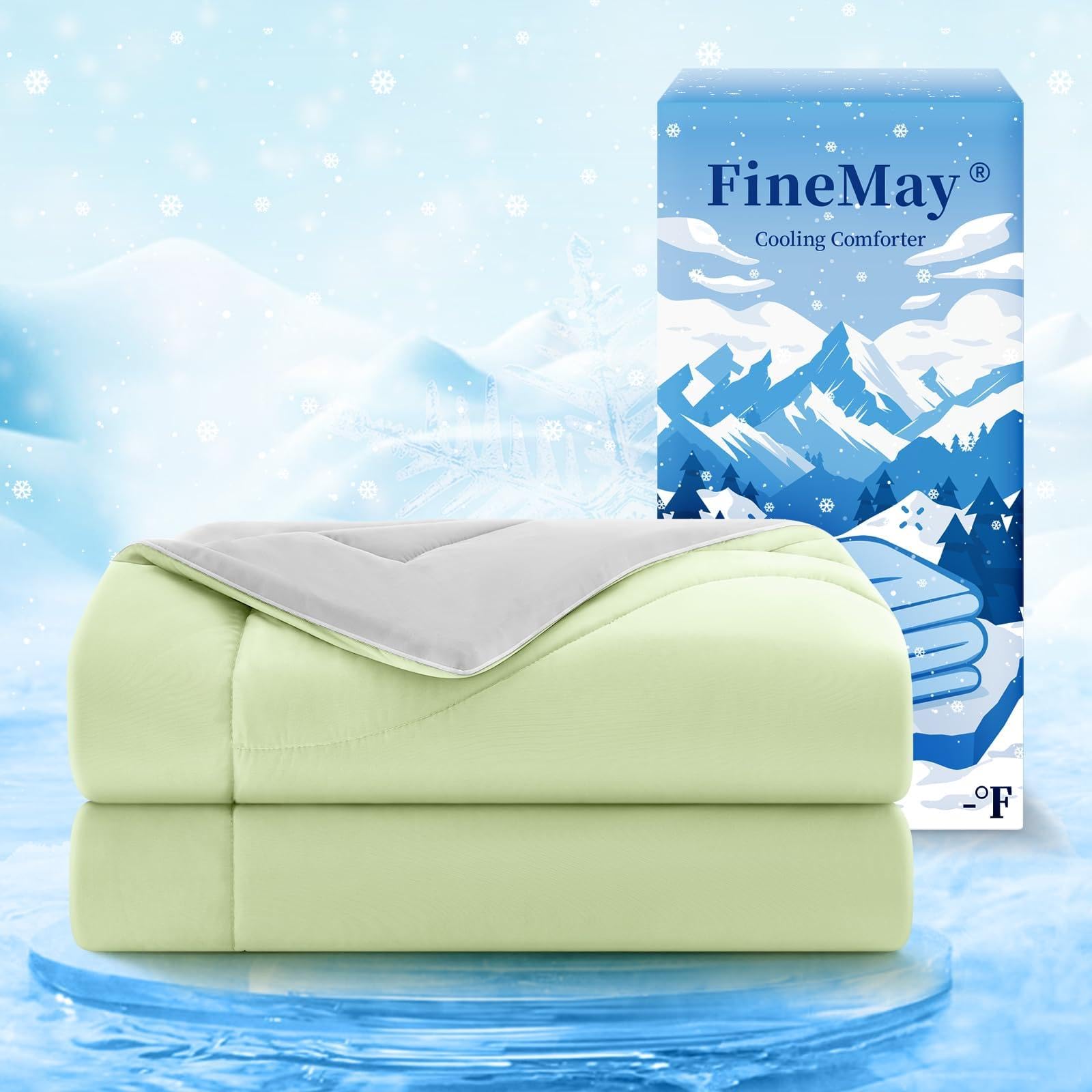 Cooling Comforter Queen Size for Hot Sleepers，80″x90″, Light Green