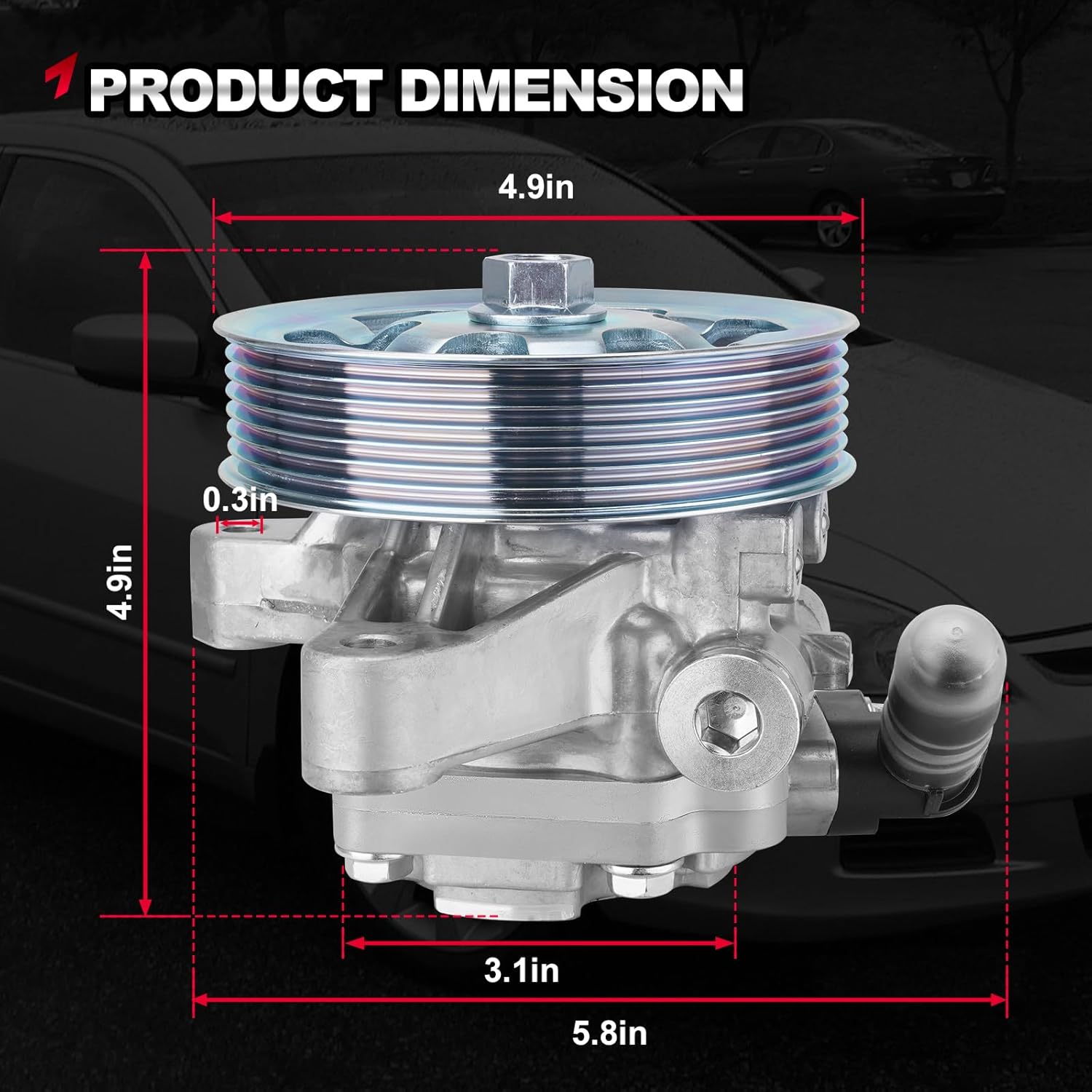 21-5419 Power Steering Pump with Pulley Compatible with Honda CR-V EX LX 2002-2004, Acura TSX Base 2006-2008 2.4L L4, Power Assist Pump Replace # 56110PNB306, 56110PNBA01, 56110PNBA02