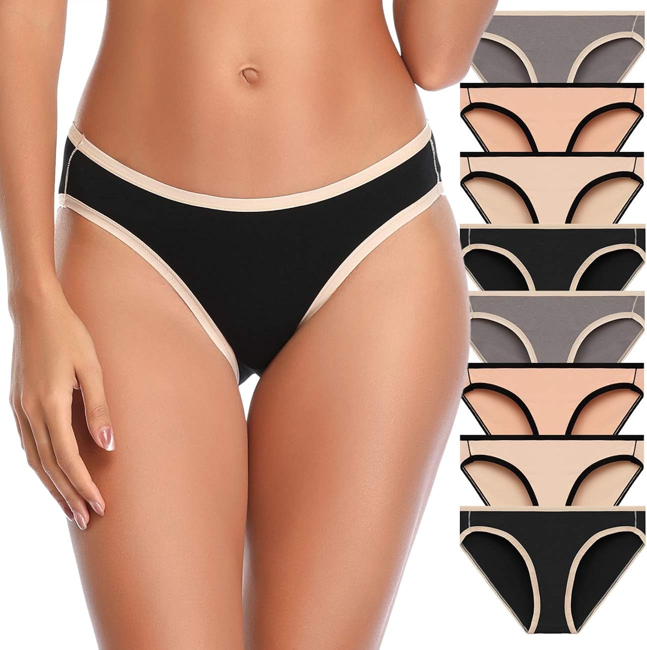 IESUNNY Women's Underwear, Cotton Low Rise Stretch Bikini Hipster Briefs Panties for Women Mutipack