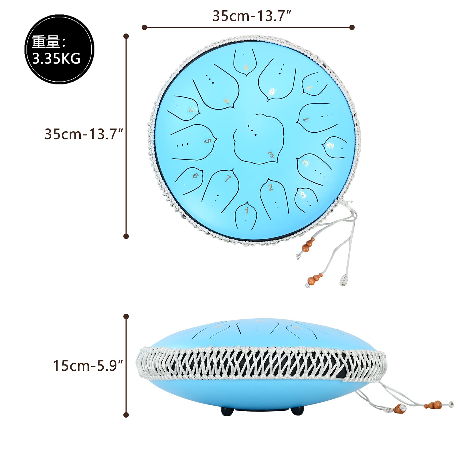 Amazon | BQKOZFIN スリットドラム 15音 14インチ Dメジャード