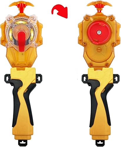 Miniatura 7 de Battling Bey Burst Sparking Launcher and Grip, Battle Gyro Burst Grip y Light Sparking String Launcher Right Spin Top (dorado)