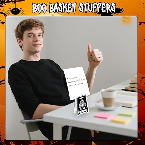 Miniatura 4 de Decoración de escritorio inspiradora de esqueleto de Halloween para él y ella, decoraciones de Halloween, regalos de interior para amigos,