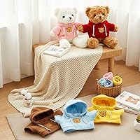 Vista 6 de Junkin 5 piezas de ropa para muñeco de oso, accesorios de ropa para animales de peluche de algodón, juguete de peluche suave, suéter para oso