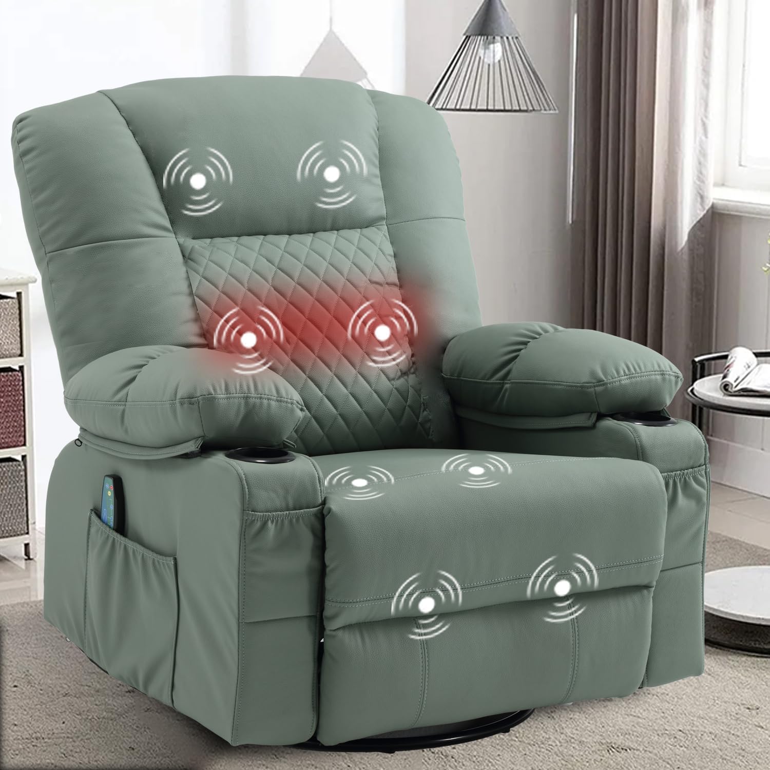 Amazon.com: Comermax Massage Recliner Chair with Heat Rocker Recliner ...