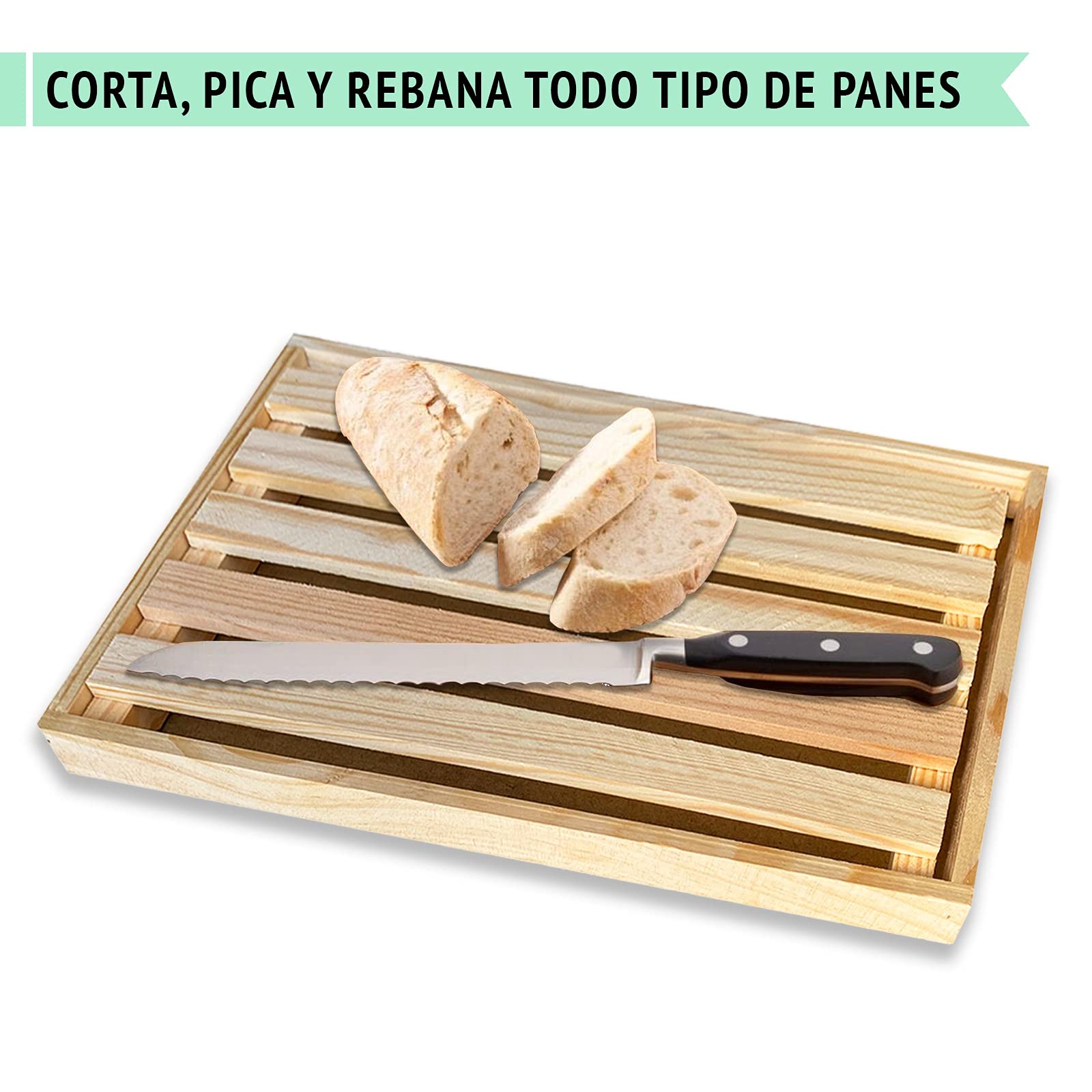 Tagliere per pane con raccogli briciole, tagliere in legno per tagliare il pane con griglia rimovibile per raccogliere briciole di pane, realizzato in legno 32 x 22 x 2 cm, tagliere per pane raccogli