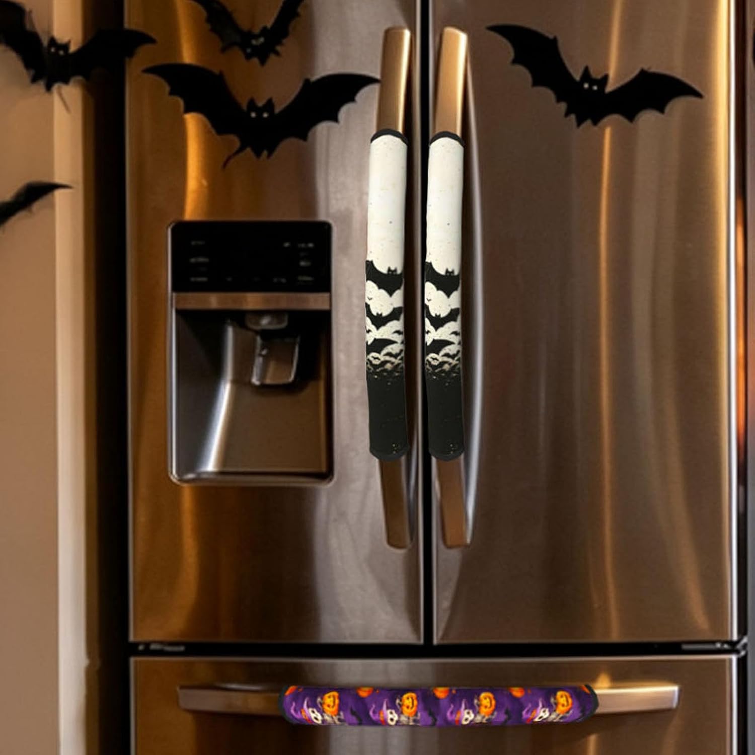 Halloween Bat Refrigerator Door Handle Covers Set of 2 Fridge Handle Cover