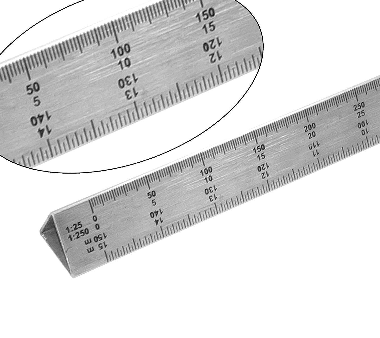 Dream Xplore® Stainless Steel Triangle Scale Ruler 30 cm/12inch