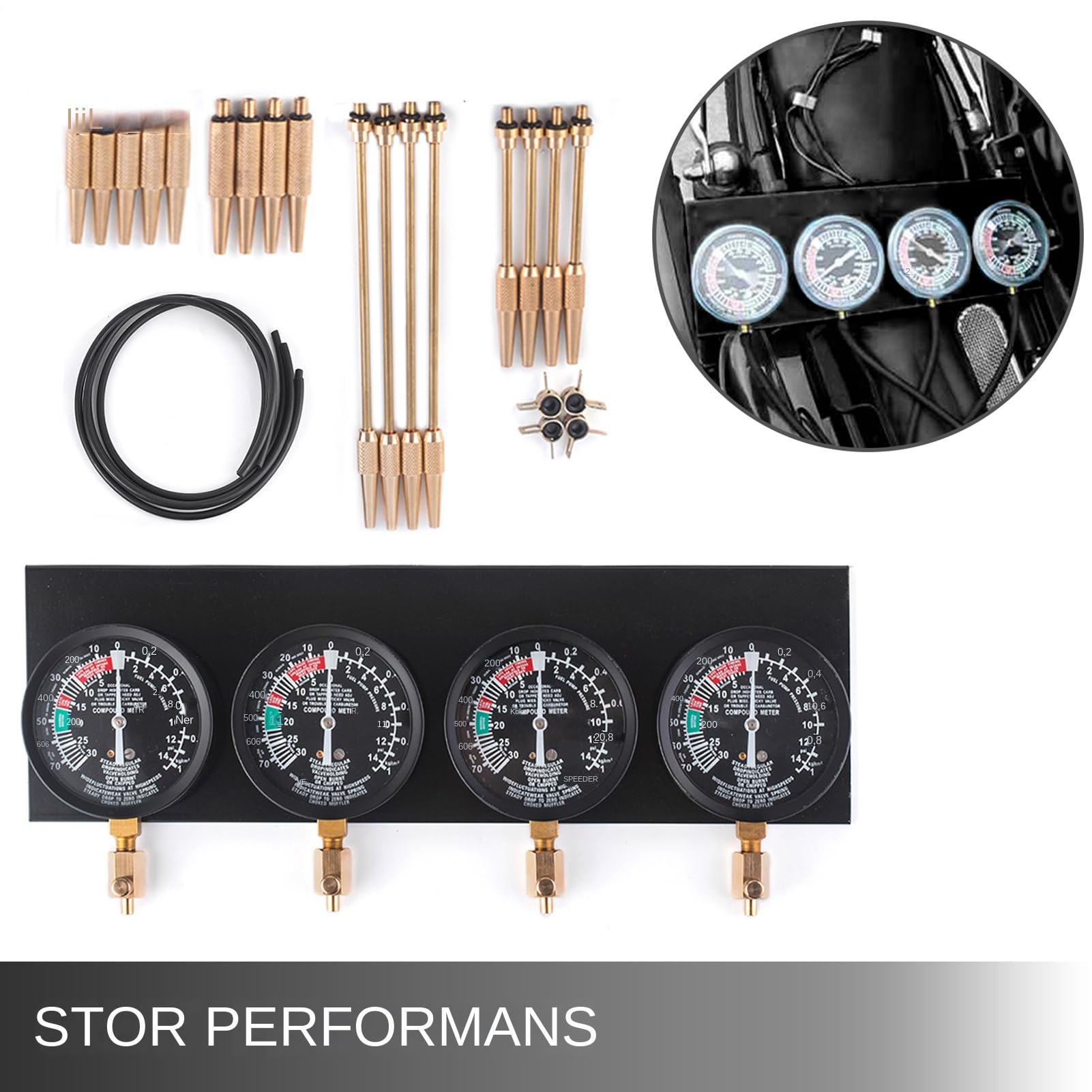 Sincronizador de Carburador Kit De Ajuste Para Carburadores De Moto | Kit de Sincronización de Carburadores Para Taller Garaje Viajes Carretera Profesional Y Diario