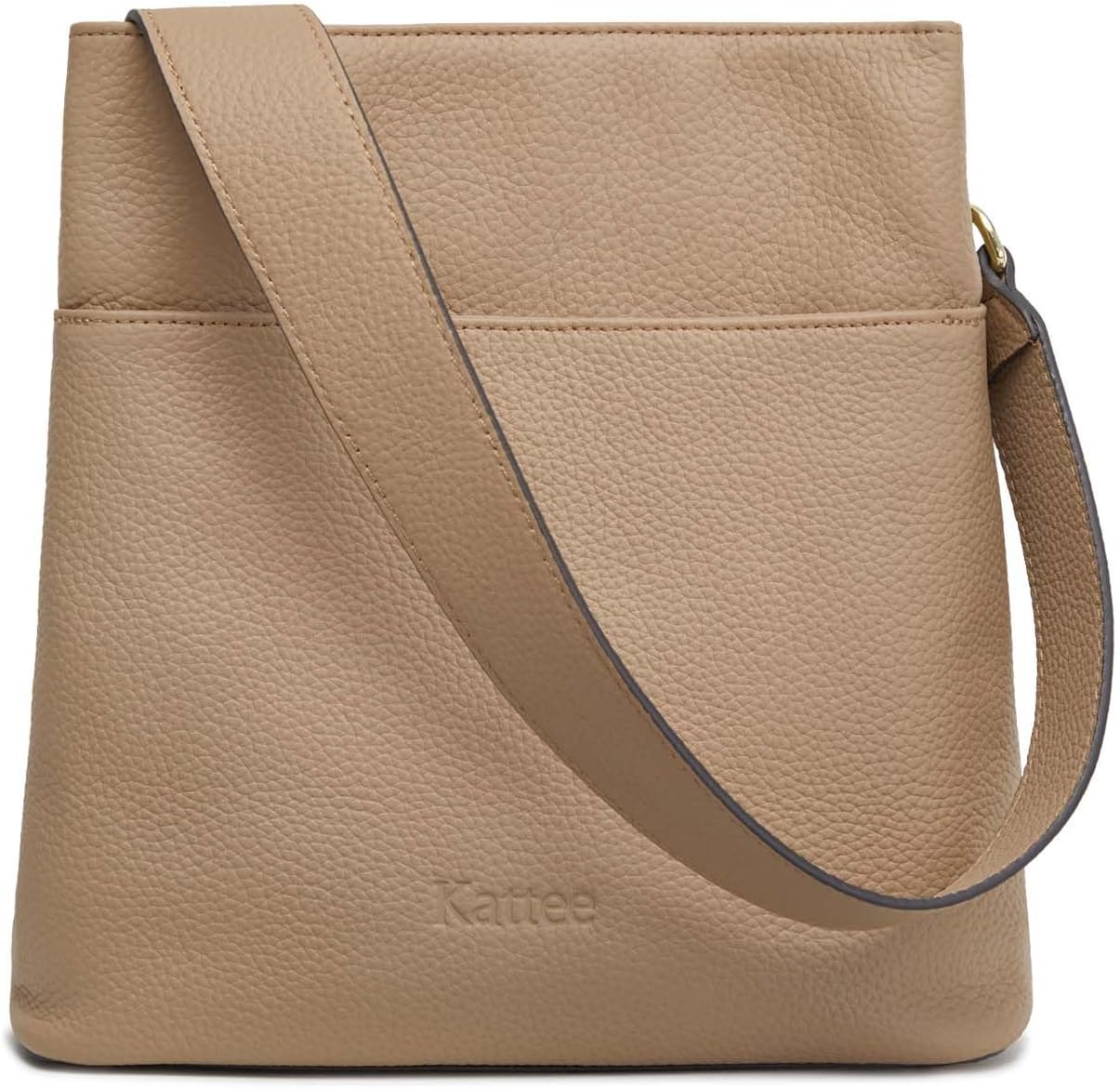 Kattee Leather Handbags for Women 2026, Soft Shoulder Tote Crossbody Purses Bucket Bags with 2 Detachable Straps - Image 8