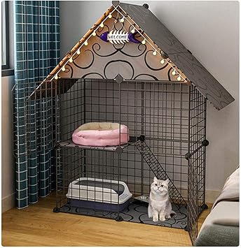 Amazon Co Jp 猫ゲージ ペットケージ スリム2段 ワンタッチ簡単ロック 脱走防止 幅狭フレーム ステップ台 ペットゲージ にゃん 自由 組み立て75 37 109cm ブラック ベビー マタニティ