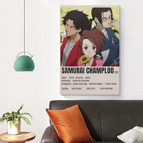 Miniatura 4 de Samurai Champloo - Póster de animación (9) pintura en lienzo para decoración de dormitorio, sala de estar, 16 x 24 pulgadas (15.7 x 23.6 in), estilo