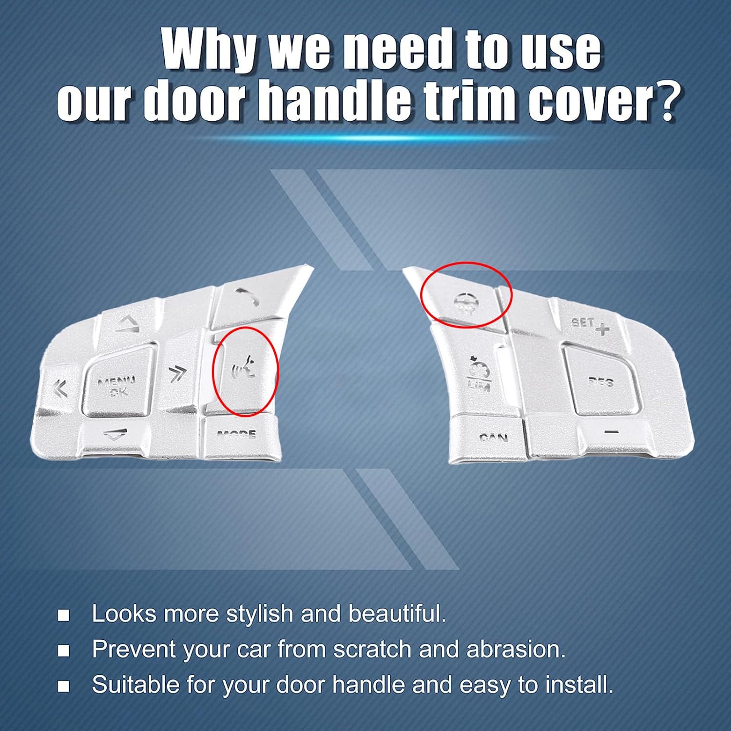 HAPPYHORSE Aluminum Alloy Car Multimedia Button Protective Cover Trim Sticker Decorative Accessories Compatible with Jaguar 15-21XE /16-21XF /16-21 F-PACE / 13-23 F-Type (High-end Silver) image 5 of 8 B0C5R1NGXS