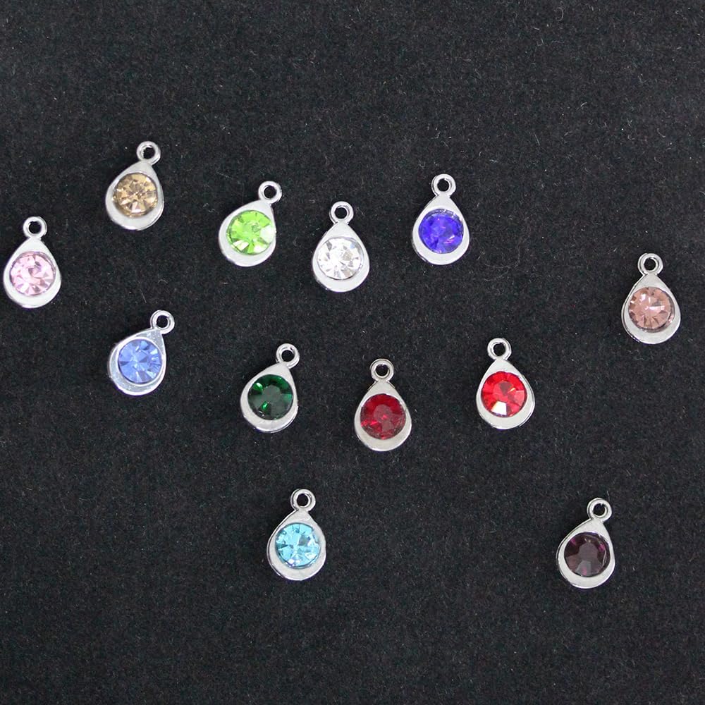 BetterJonny 260pcs Charms for Jewelry Making, 60pcs Gold Crystal Birthstone Charms Beads with 100 Lobster Clasps and 100 Jump Ring for Necklace Bracelet Earring - Image 7