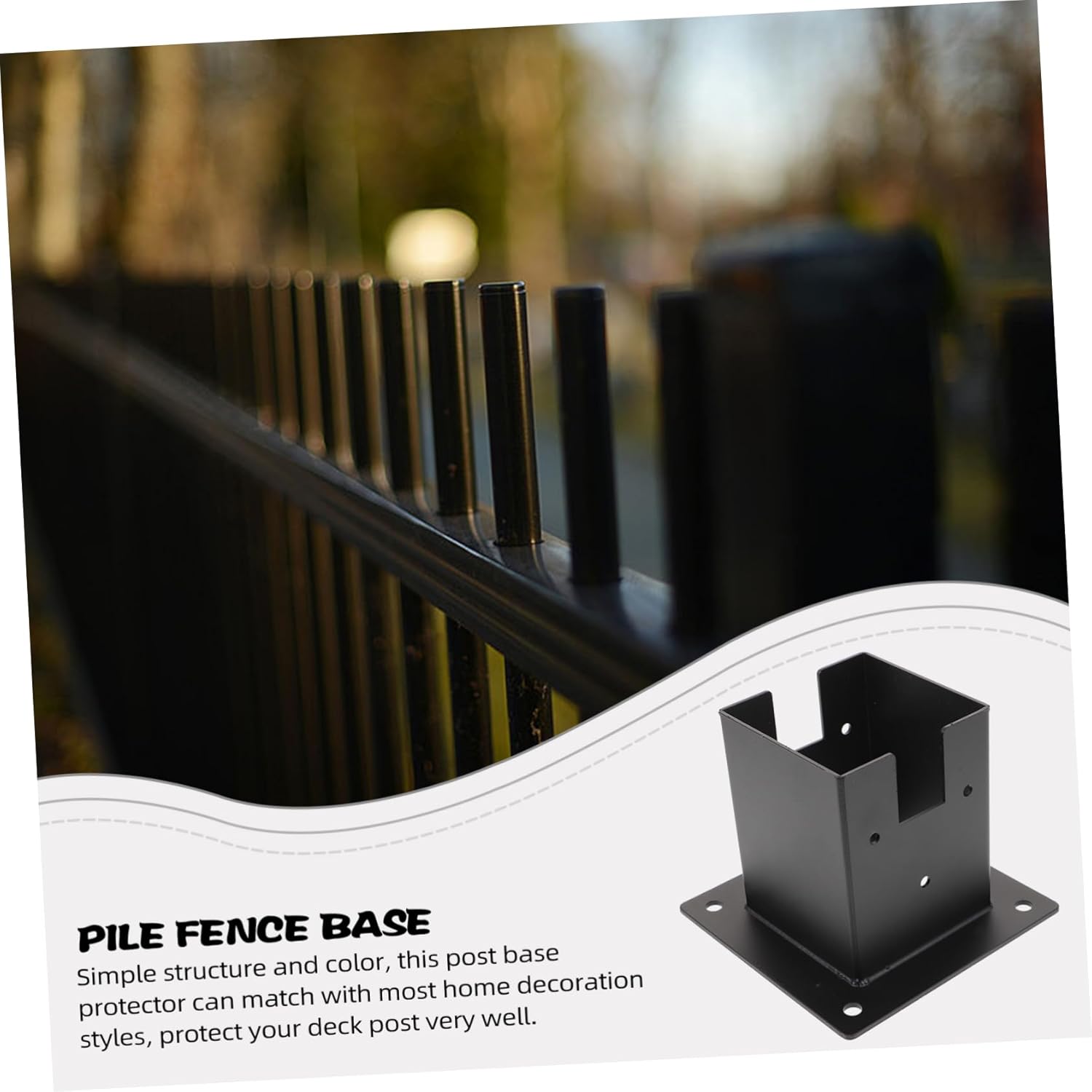 1set Mailbox Post Base Protector Deck Railing Bracket for Mailbox Porch and Fence Support Sturdy Design for Use