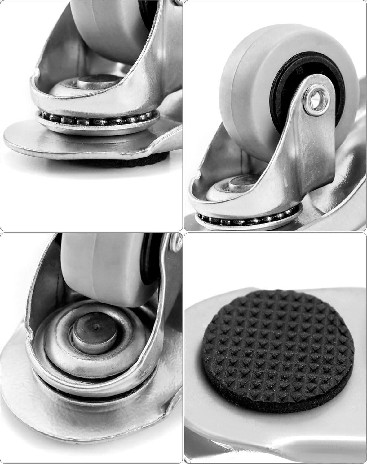 QWORK 8 pcs 6" Steel Tri-Dolly, 200 lbs Load Capacity, Great for Moving Furniture & Appliances