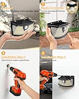 Vista 6 de Aootek - Luces solares con sensor de movimiento, 120 LED con reflector de luces, gran angular de 270°, impermeable IP65, para puerta delantera