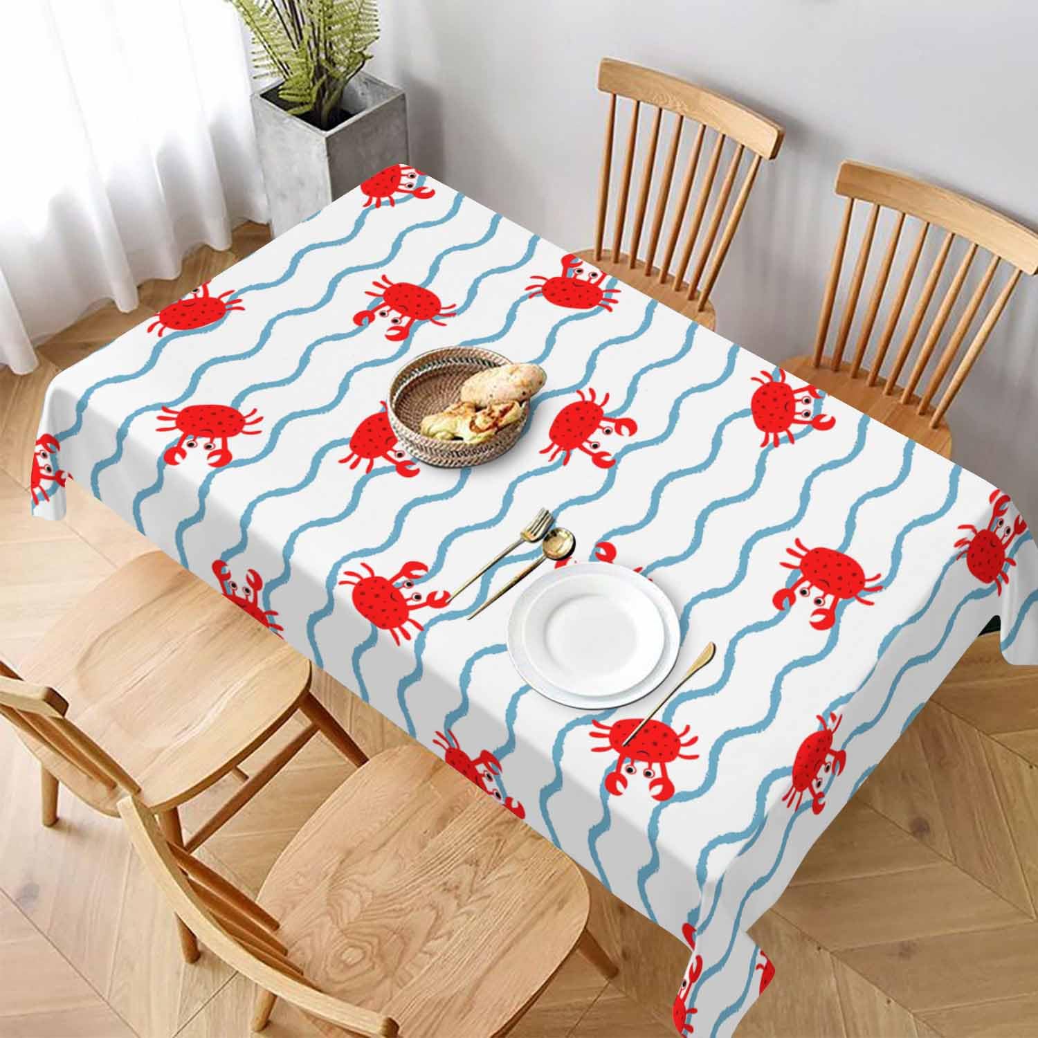 Nappe de table pour pique-niques et jardin à motif crabes rouges rigolos