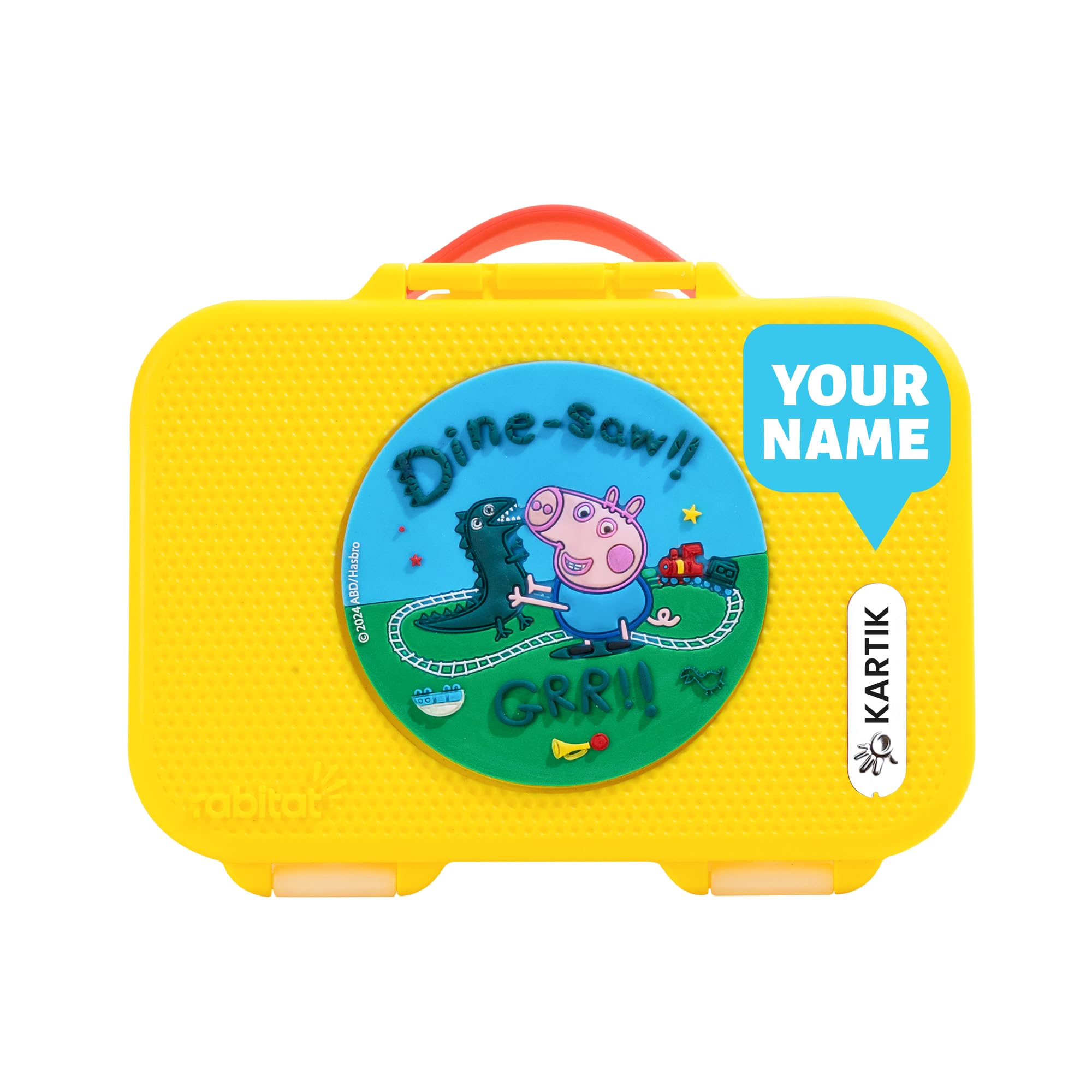 rabitat Munchbee Personalized Peppa Pig Bento Lunch Box | 1+1 Year Brand Warranty | Tiffin Box for School | Kanjak Gifts for Girls | BPA Free, Leakproof & Durable Design | 1000ml | Best Buddy