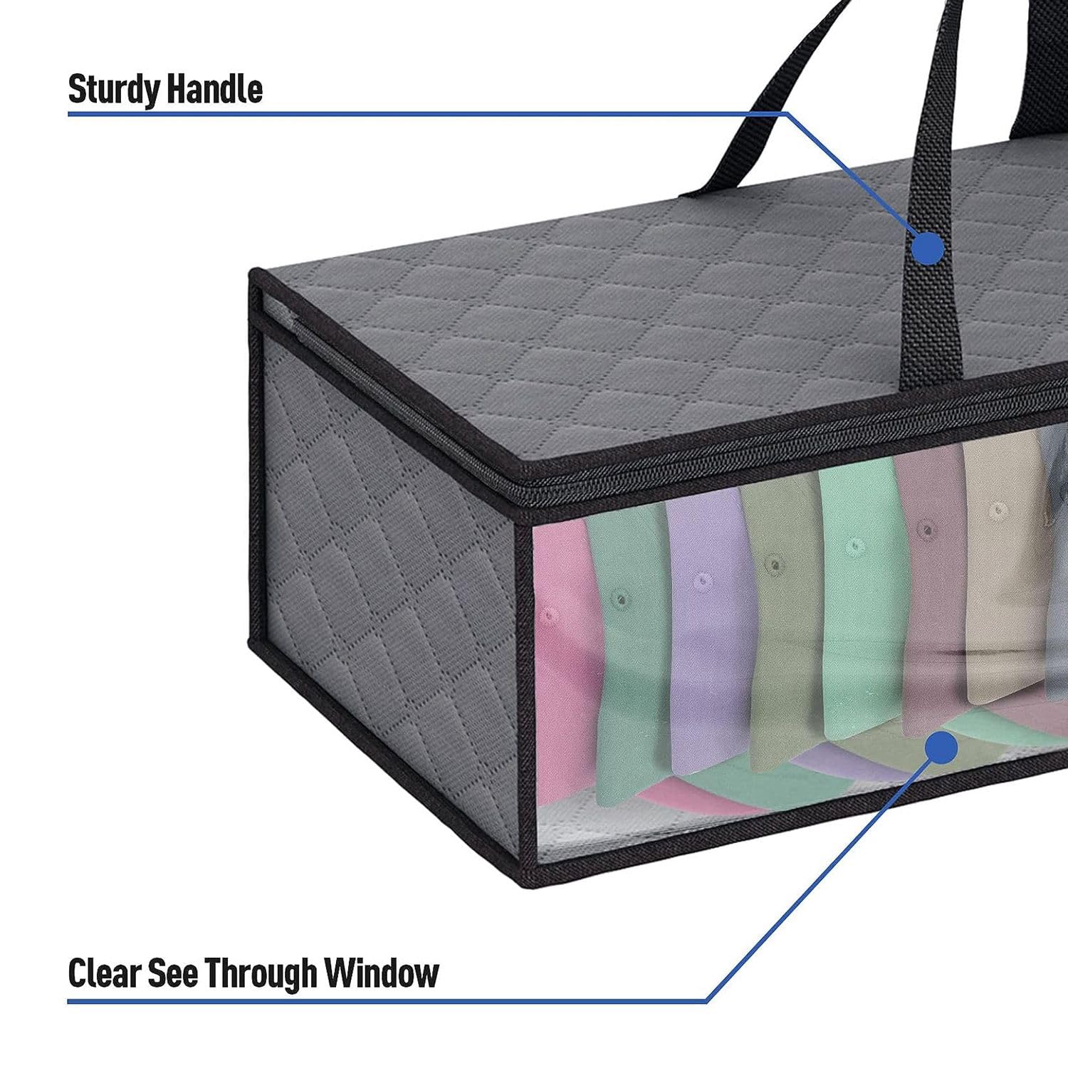 Jkjhbhged 2Piece Hat Storage Bag for Baseball Caps Hat Organizer Case Hat Holder Rack with 2 Carry Handles for Closet Moisture