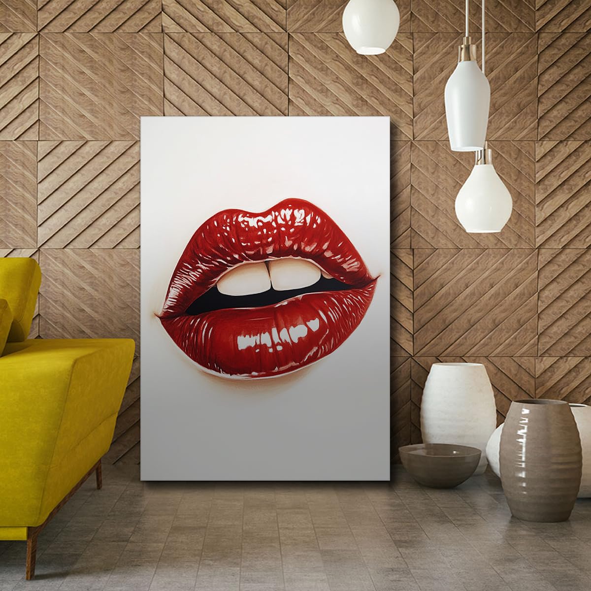 TOANGWALL Red Lips Modern Pop Art Pintura de Cartel Estético Pintura de Póster Estética Estampado de Moda Estampado para la decoración del dormitorio del salón 70x100cm