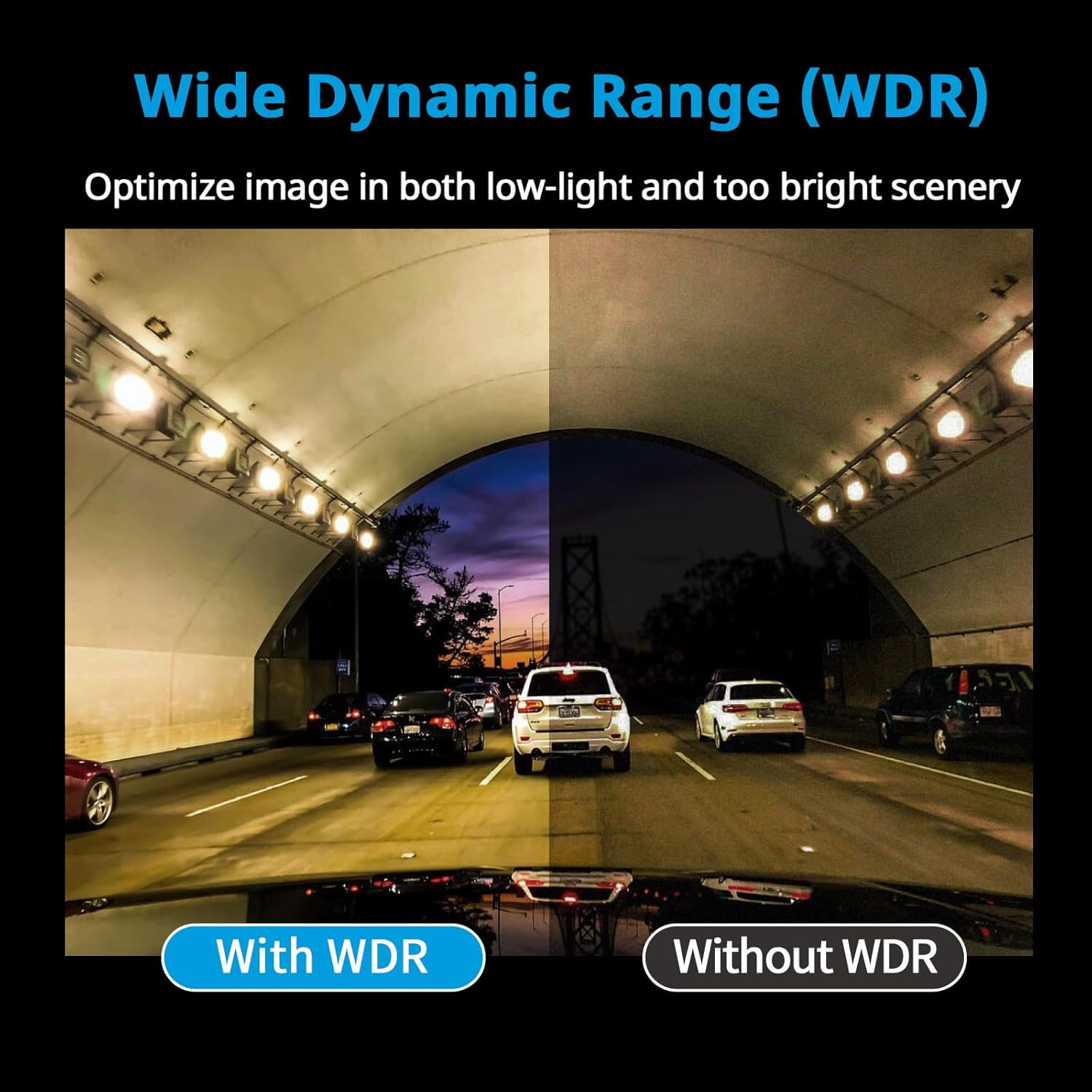 HP 4K+1080P Dash Cam, Front and Rear Dash Camera for Cars, 1.5" LCD Screen, 64GB Card, Night Vision with WDR, Support Parking Mode, GPS Tracking, G-Sensor Accident Recording, Model f499x