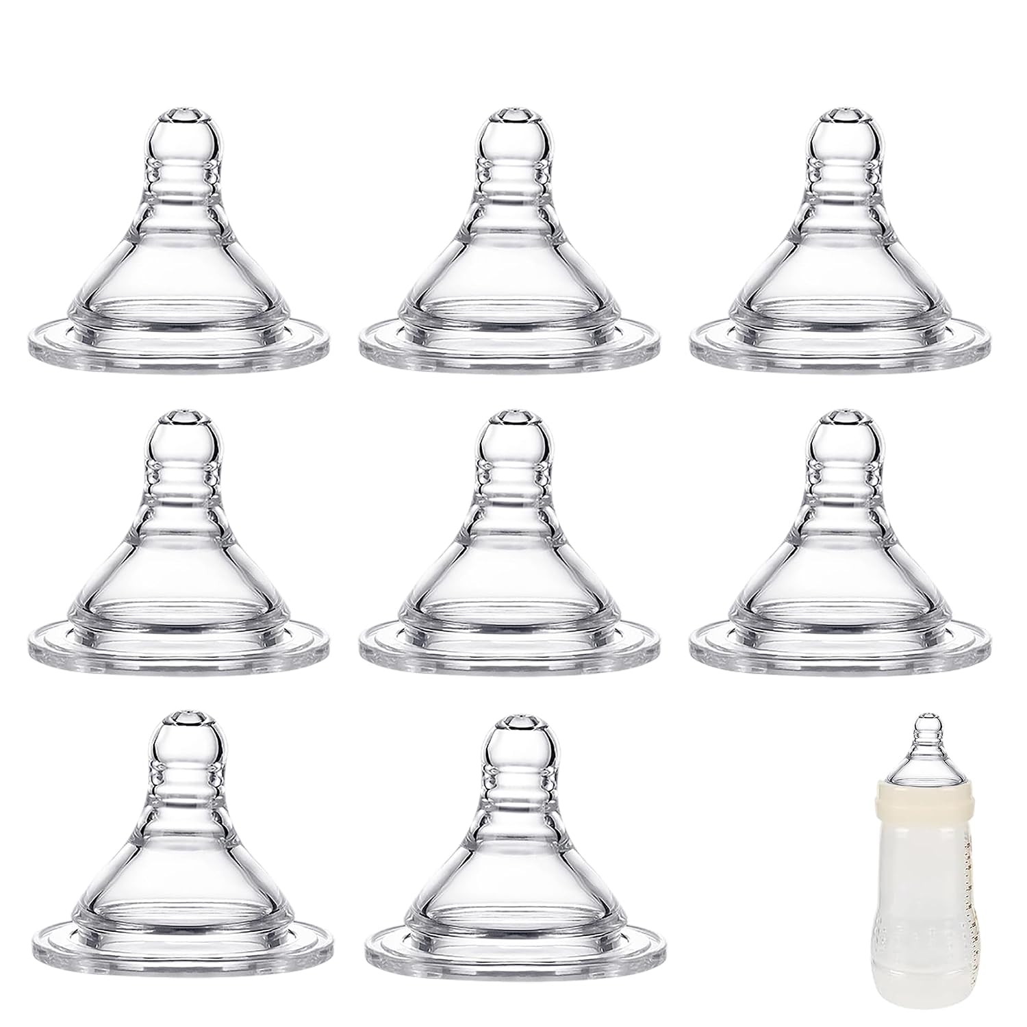 Silicone Nipple Compatible with Dr.Brown's Wide-Nick Bottles,Level 3 Nipple
