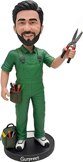 Custom Gardener/Handyman Bobblehead - Personalized Gift for Gardeners, Handymen | Custom Face Figurine with Tool Set, Unique Birthday/Father’s Day Present for Enthusiasts