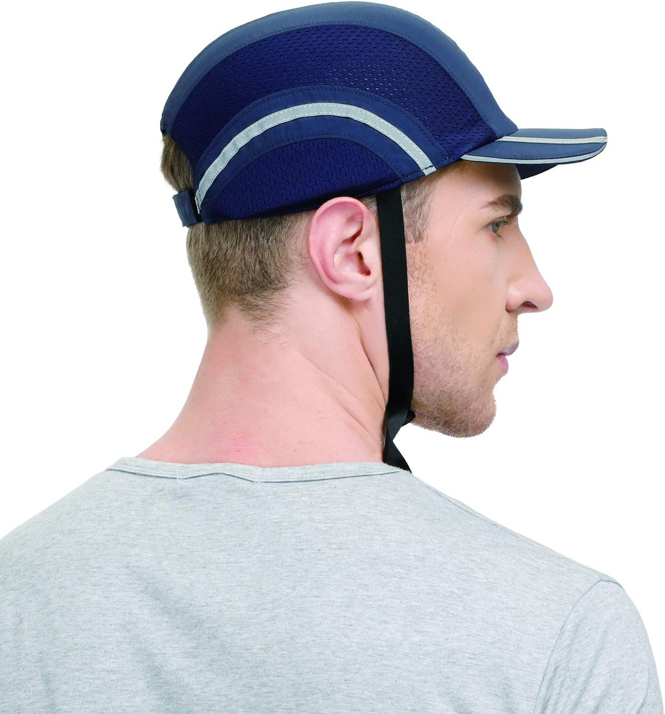 Safety Bump Cap Lightweight and Breathable Hard Hat Head Protection Cap(Navy Blue,Short Brim) - - 