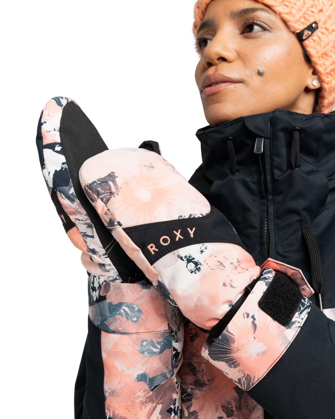 Roxy Mittens Jetty MITT manoplas rosas de esquí para la montaña 4