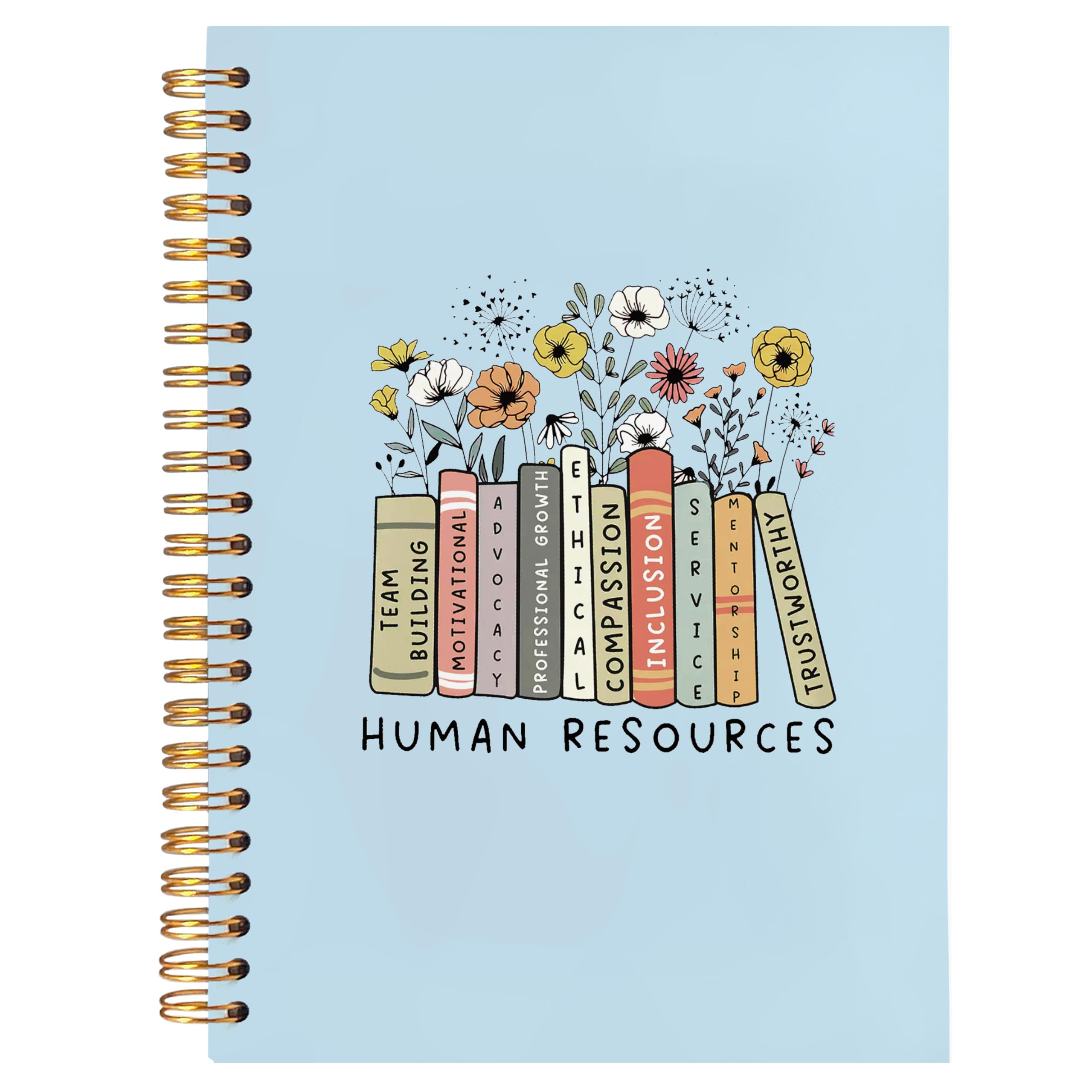 BearCake Notebook Journal, Blue Floral Notebook for Women,Journal for Women, Aesthetic Office Supplies Hardcover Spiral Notebook 5.5x8.3 631