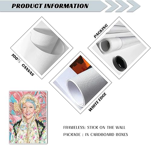 Miniatura 6 de YOWEIN Lienzo decorativo de los años 80 con diseño de niñas doradas, decoración estética de Betty White para habitación, carteles florales