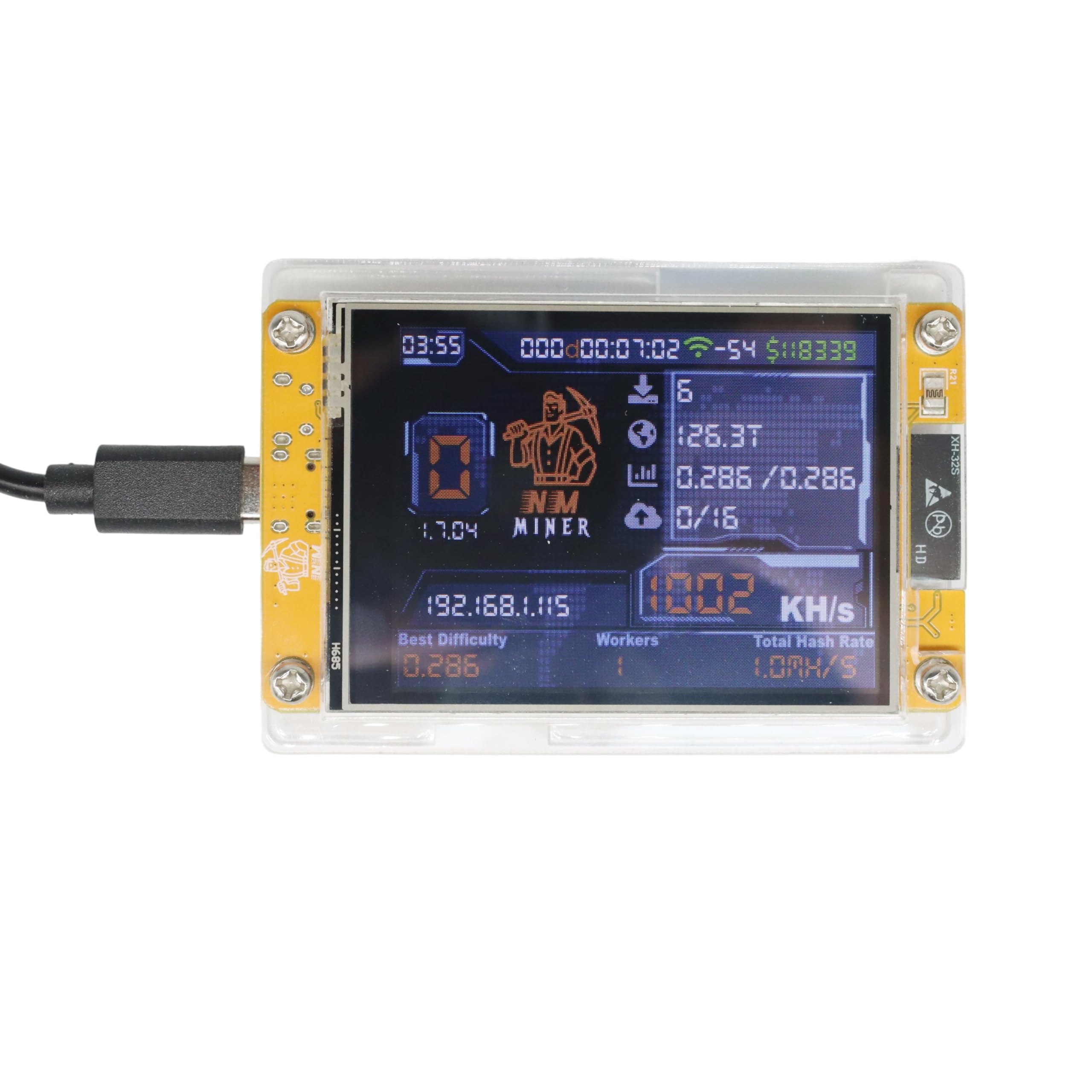 Bitcoin Lottery Miner NerdMiner V2 NM Miner ESP32 2.8 inch Smart Display Crypto Solo Lottery 960KH/S with Latest Firmware BTC Solo Miner