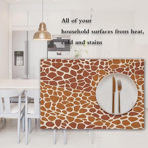 Miniatura 7 de Animal Print Decor Placemats Set of 4 Table Mats Washable Placemat Waterproof Place Mats for Party Home Dining Table Decor 18x12 in